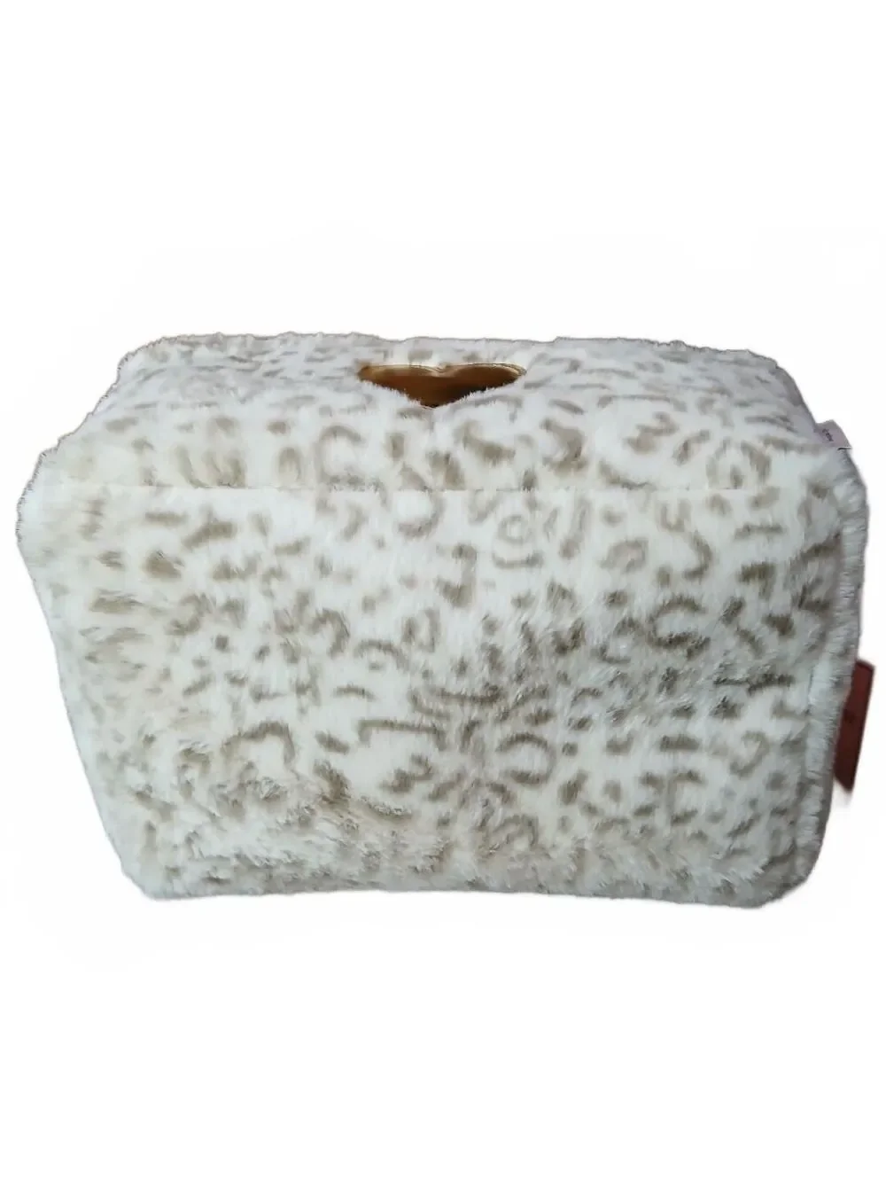 Juicy Couture Home Faux Fur Storage Basket Gold Heart Vanity Organizer NWT